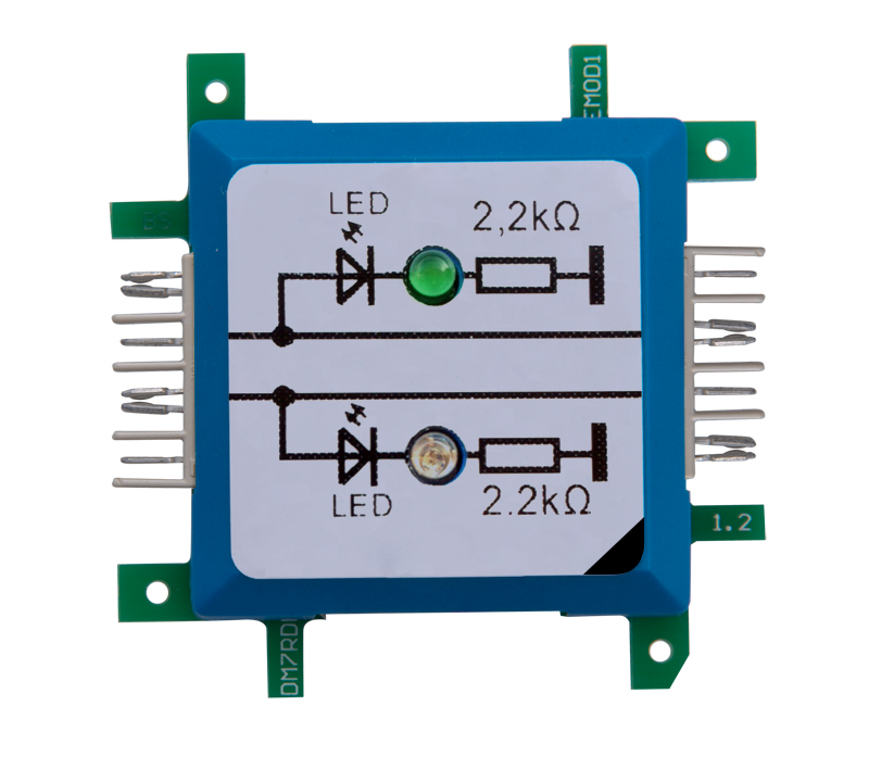 ALLNET Brick’R’knowledge LED dual auf Masse grün & blau Signal durchverbunden