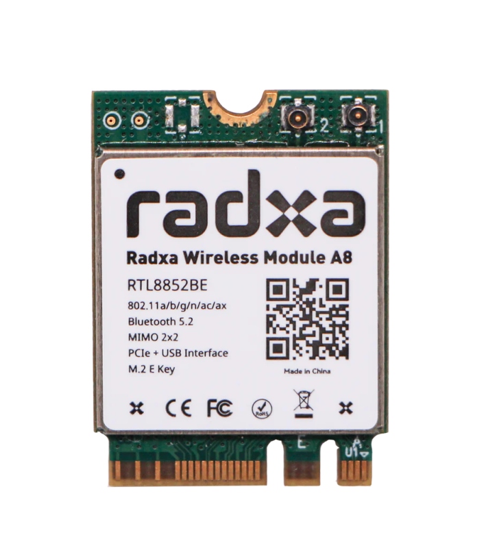 Radxa zbh. M.2 WiFi 6 and BT5.2 Wireless Module A8 Radxa zbh. M.2 WiFi 6 and BT5.2 Wireless Module A8