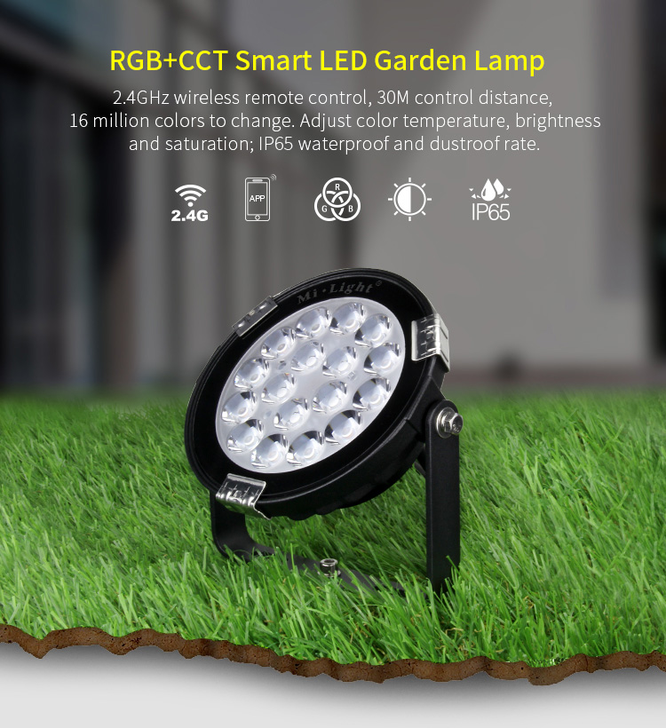 Synergy 21 LED Garten Lampe  9W RGB-WW mit Funk und WLAN IP65 24V *Milight/Miboxer*