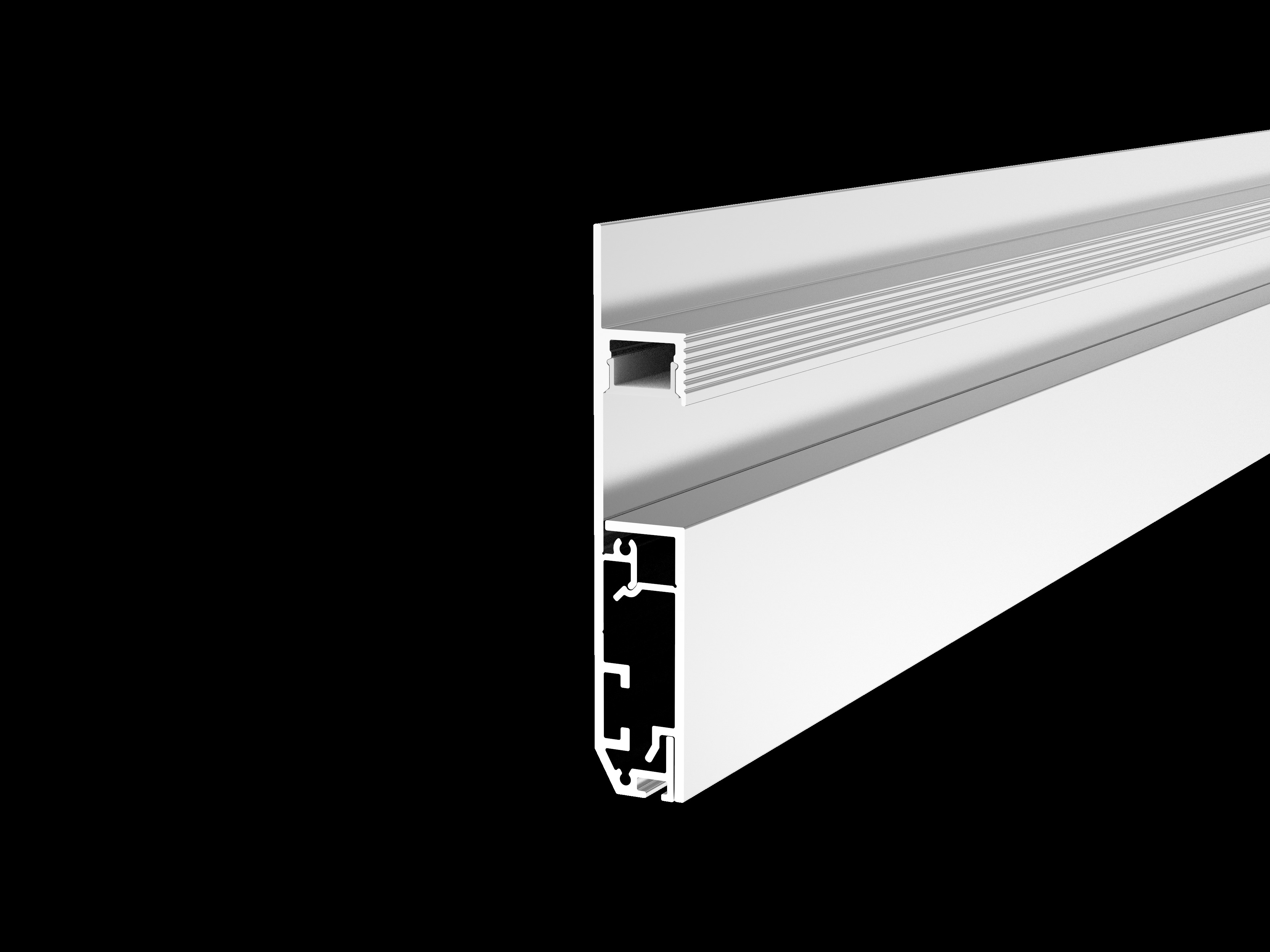 Synergy 21 LED U-Profil 200cm, ALU1580TR-18, Schwarz, FußBoden/Sockelleiste