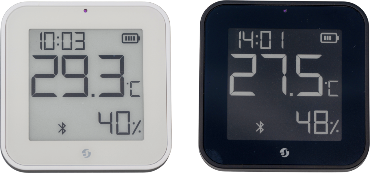 Shelly · Plug & Play · "Blu ZB H&T Black" · Temperatur- & Feuchtigkeitssensor · Bluetooth · Zigbee · Batterie · Schwarz
