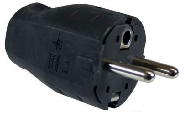 Bachmann Stecker Schutzkontakt CEE7, Montagestecker schwarz