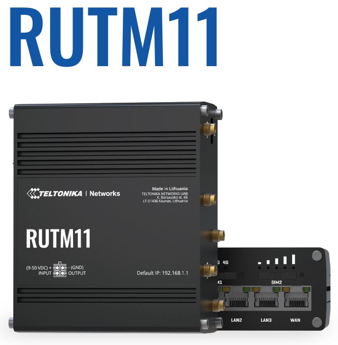 Teltonika RUTM11 wired router Gigabit Ethernet Black