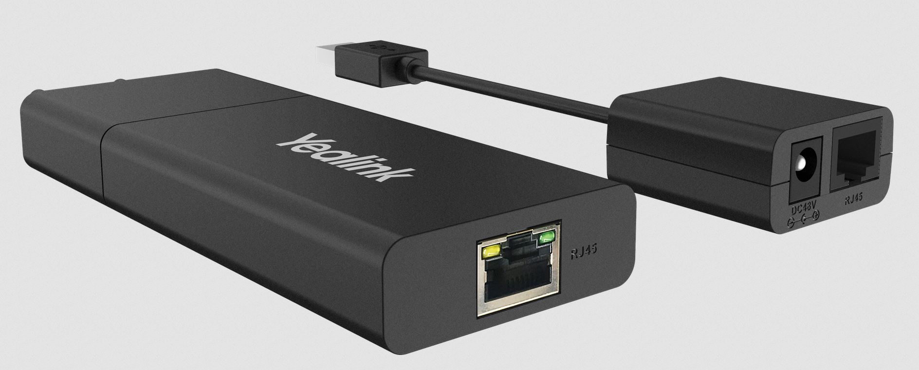 Yealink USB2CAT5E-EXT Network transmitter & receiver Black