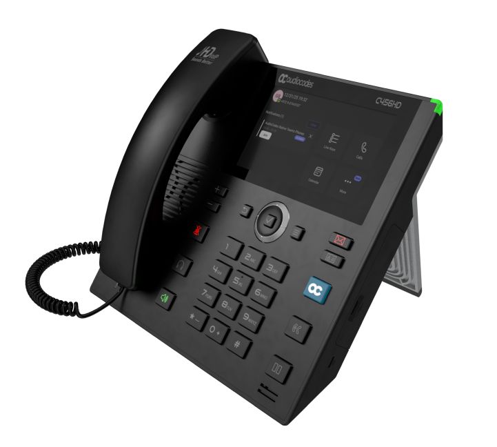AudioCodes Teams C456HD IP-Phone PoE GbE black with integrated BT and Dual Band Wi-Fi 6