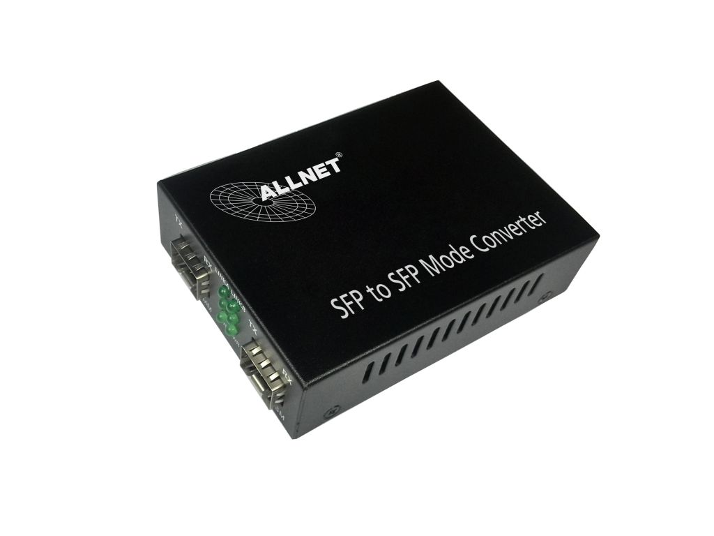 ALLNET Medienkonverter 1000BASE-SX/-LX auf 1000BASE-SX/-LX Single-/Multimode SFP Mini-GBIC Anschluss "ALL-MC108G-SFP-SFP"