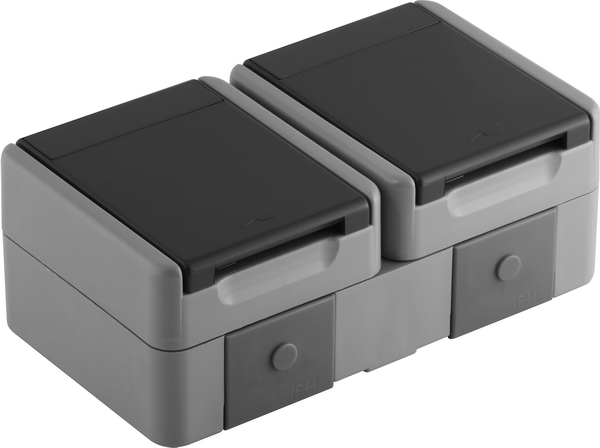 TEM Serie  Fontana Steckdose SET Schutzkontakt DOUBLE HORIZ