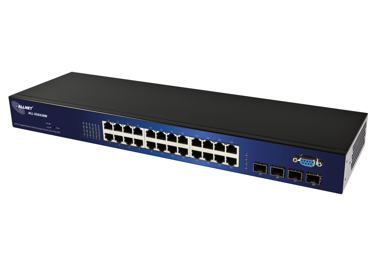ALLNET ALL-SG8428M / 24 Port Gigabit + 4x SFP Switch fanless ALLNET ALL-SG8428M / 24 Port Gigabit + 4x SFP Switch fanless