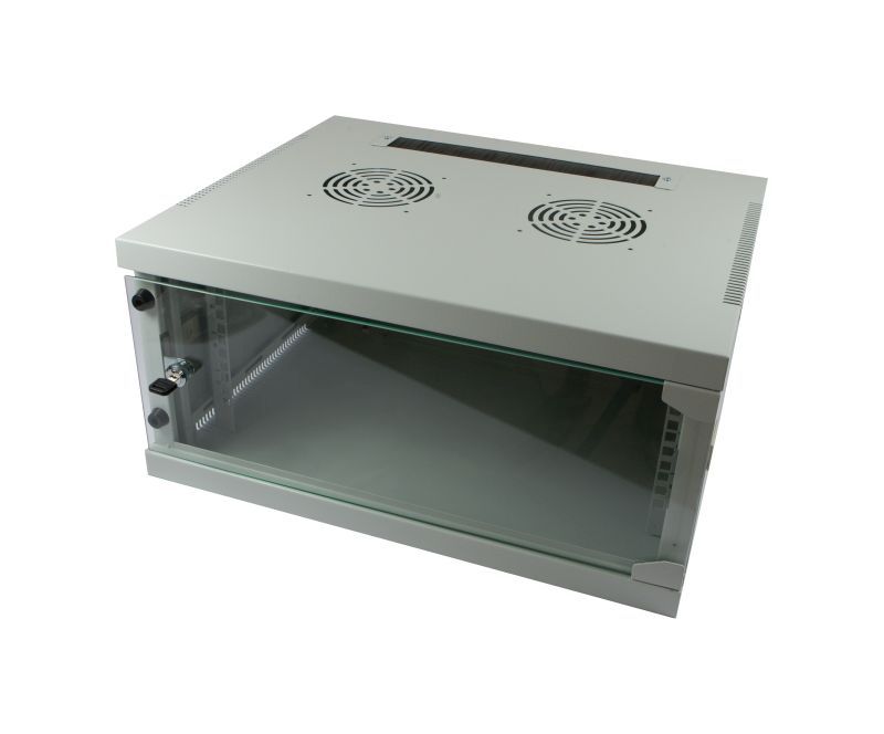 ALLNET 19"Wandgehäuse,  6HE, 1-teilig, T444/B541mm, Lichtgrau, SMQ-Serie,