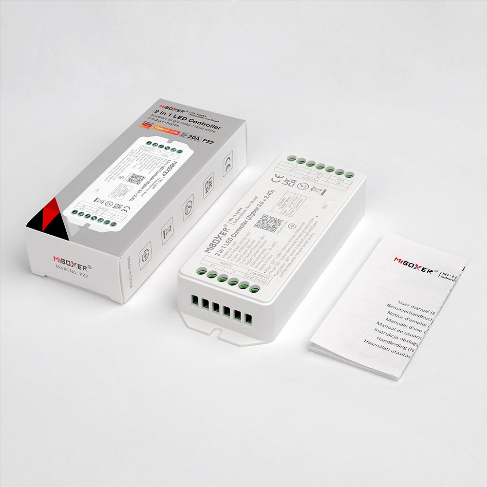 MiBoxer PZ2 LED Controller 2in1 DC12~48V Zigbee 3.0+ 2.4G HP 20A
