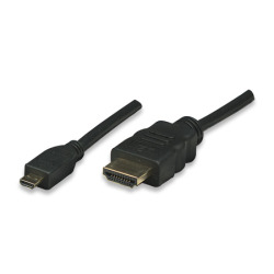 Kabel Video HDMI-HDMI (MicroD), ST/ST,  1m, 4k/60Hz, schwarz, für z.b. Raspberry Kabel Video HDMI-HDMI (MicroD), ST/ST,  1m, 4k/60Hz, schwarz, für z.b. Raspberry