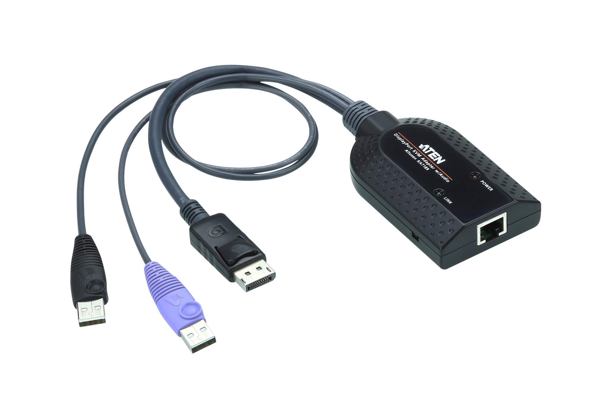 Aten KVM-Switch.zbh.Adapter Cable TPUSB+DP(Displayport),  (unterstützt Smart Card Leser und Audio De-Embedder)