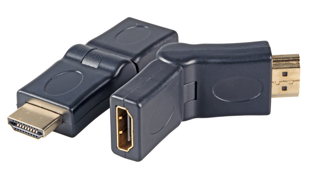 Cable Video HDMI, Kupplung, Type A, Bu/St, 180Grad, Schwenkbarer