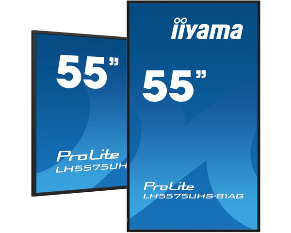 iiyama LH5575UHS-B1AG Signage Display Digital signage flat panel 138.7 cm (54.6") LCD Wi-Fi 500 cd/m² 4K Ultra HD Black Built-in processor Android 11 24/7