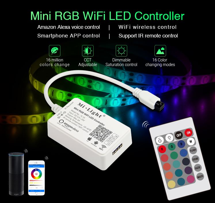 Synergy 21 LED Controller Mini RGB WiFi *Milight/Miboxer* Alexa Serie Synergy 21 LED Controller Mini RGB WiFi *Milight/Miboxer* Alexa Serie