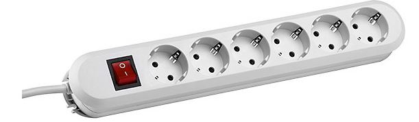BACHMANN SMART Steckdosenleiste 6x Safety Contact Weiss 5m