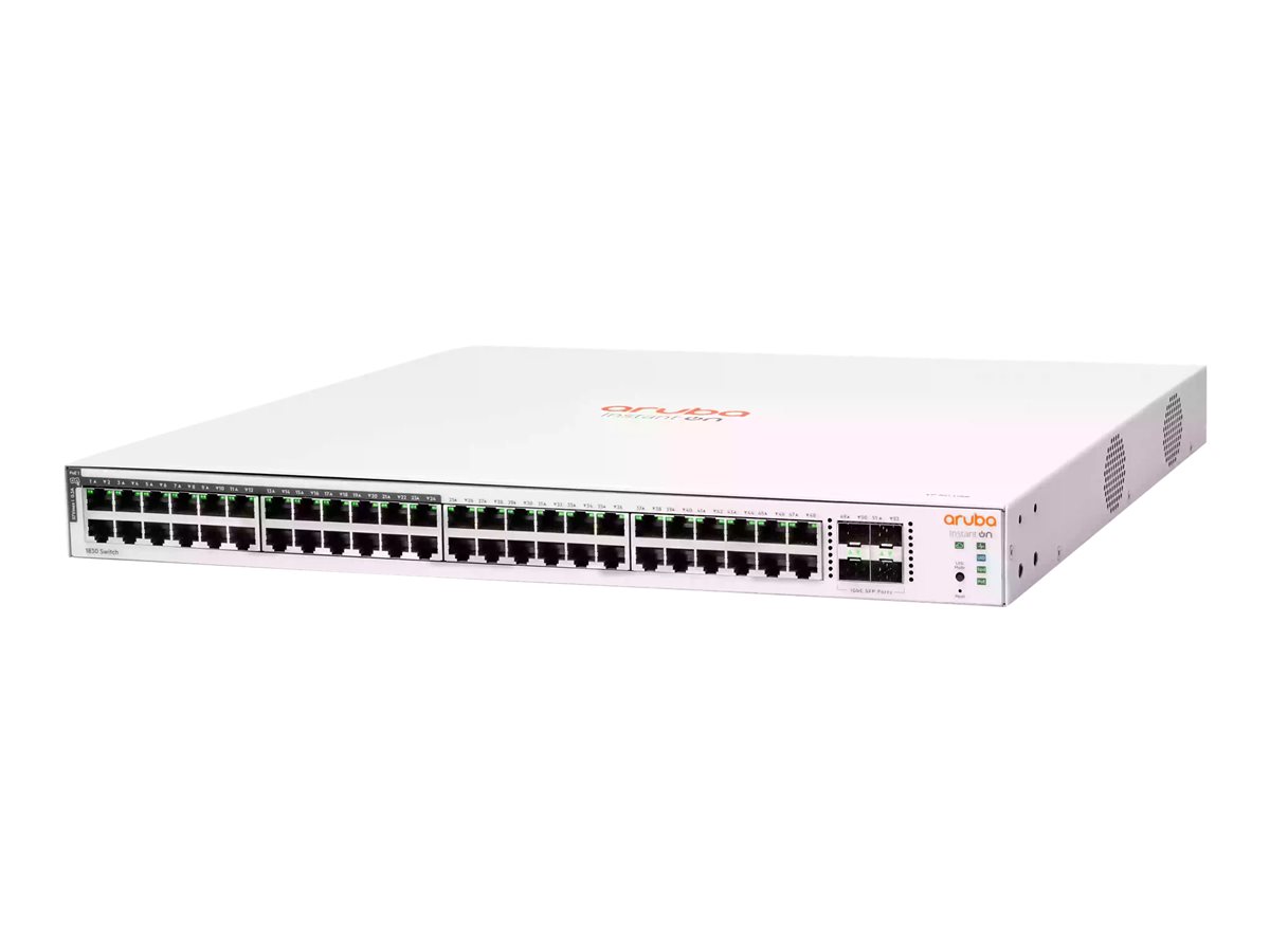 HPE Aruba Networking Aruba Instant On 1830 48G 24p Class4 PoE 4SFP 370W Managed L2 Gigabit Ethernet (10/100/1000) Power over Ethernet (PoE) 1U