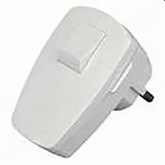 BACHMANN Schutzkontaktstecker Weiss Abschaltbar Wippschalter 2-P