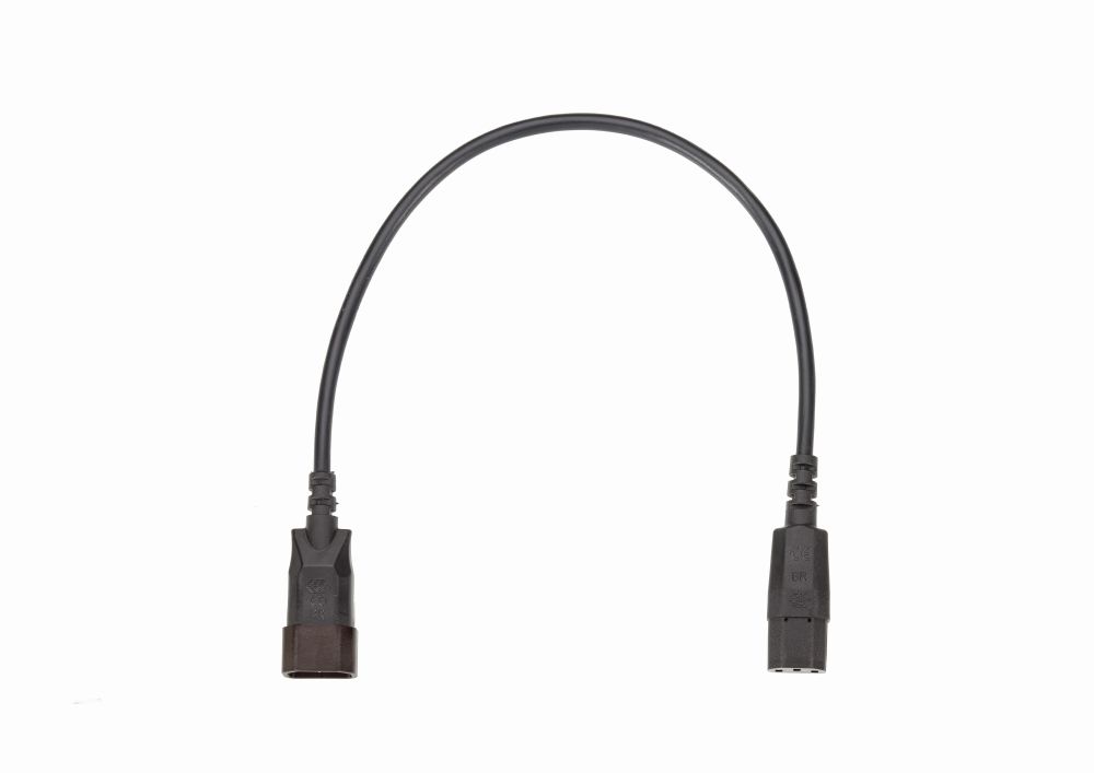 Bachmann Kabel, Verlängerung, Kupplung(C13)->Stecker(C14),  1.0m, schwarz, Verriegelung,