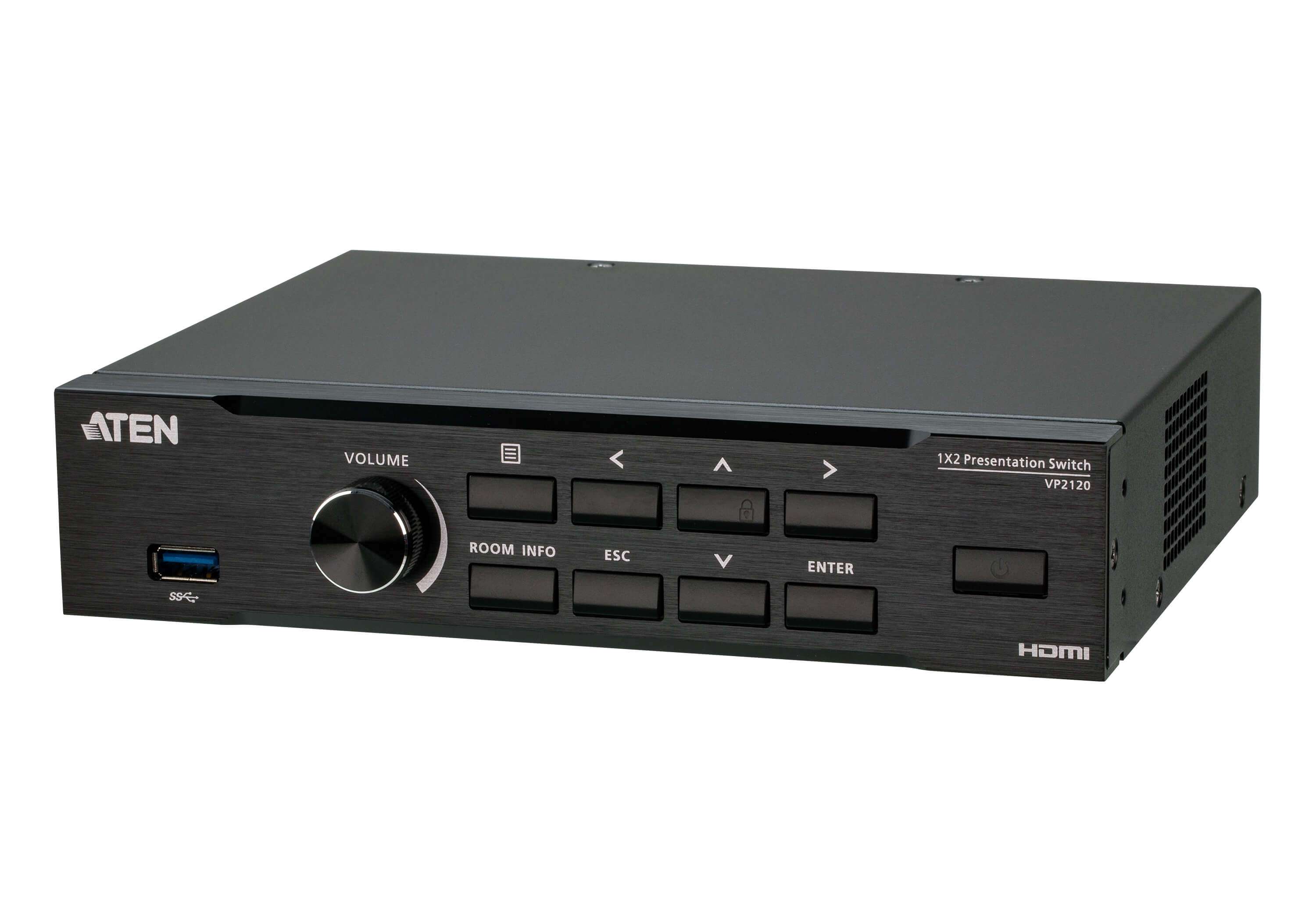 Aten Video Switch, 1xInput(HDMI), 2xOutput(HDMI), mit Quad View Multistreaming, Seamless Presentation