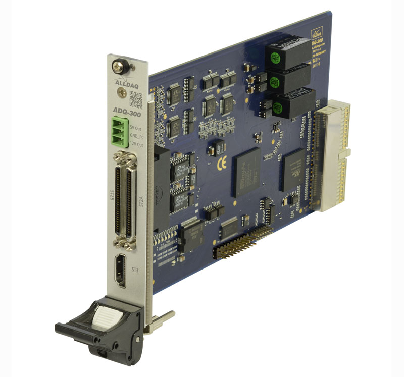 ALLDAQ ADQ-344-PXI / PXI-Multi-I/O-Messkarte isoliert mit 32x diff. 18bit A/D bis 800 kS/s, 4x 16bit D/A, 16 TTL-I/Os, 8 DI-ISO, 8 DO-ISO, GPI