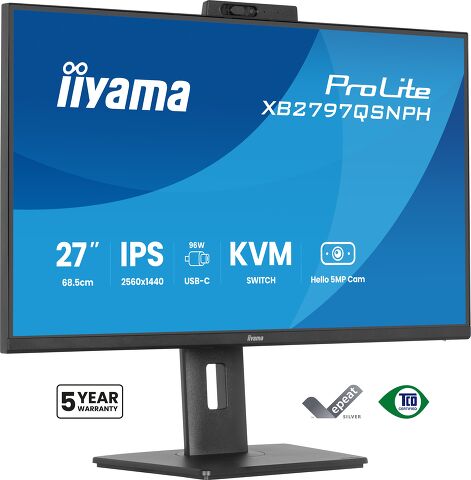 iiyama ProLite XB2797QSNPH-B1 27IN IPS LCD 4MS 2560X1440 350CD/M2 HDMI/DP/USB 2 computer monitor 68.6 cm (27") 2560 x 1440 pixels Quad HD Black
