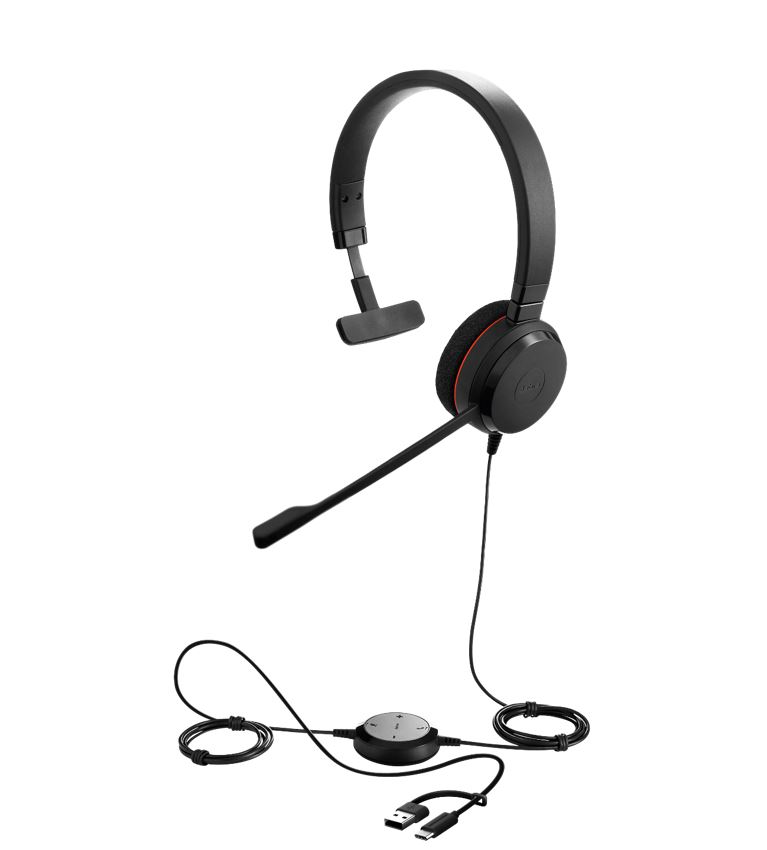 Jabra Evolve 20 SE Headset Wired Head-band Office/Call center USB Type-C / USB Type-A Black