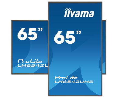 iiyama LH6542UHS-B3 Signage Display Digital signage flat panel 163.8 cm (64.5") IPS 500 cd/m² 4K Ultra HD Black Built-in processor Android 8.0 18/7