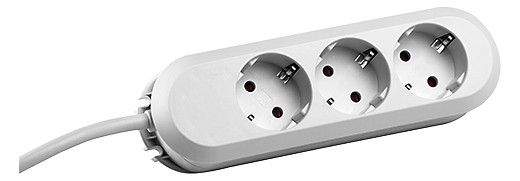 BACHMANN SMART Steckdosenleiste 3x Safety Contact Geschraubt Weiss 3m