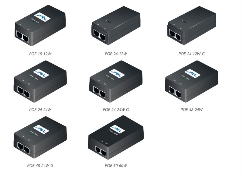 Ubiquiti PoE 24V 12W Power Adapter - 5 PACK (POE-24-12W-5P)