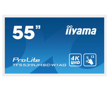 iiyama TF5539UHSC-W1AG Signage Display 139.7 cm (55") LED 500 cd/m² 4K Ultra HD White Touchscreen 24/7