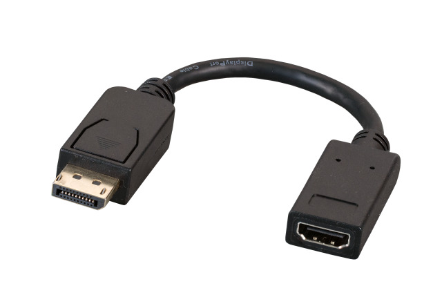 Kabel Video DisplayPort Adapter, DisplayPort -->> HDMI™-A, St/Bu, schwarz, 4K 30HZ,