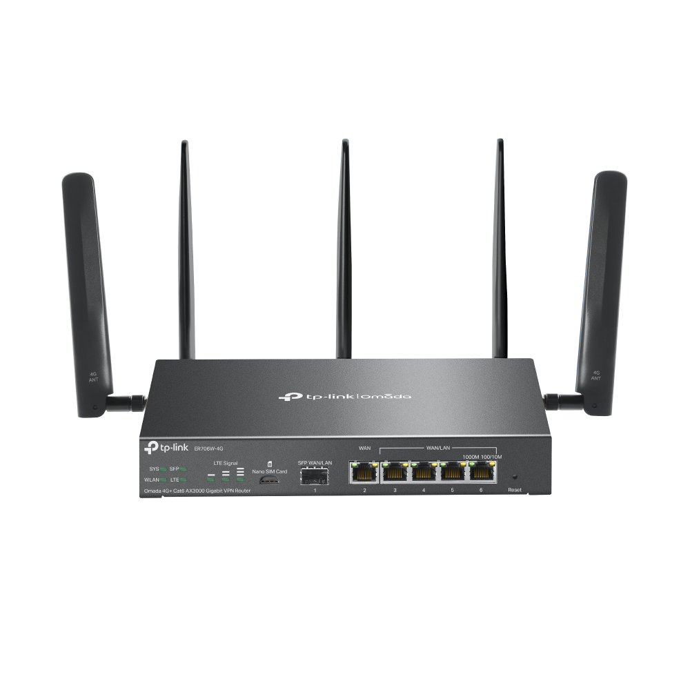 TP-Link - ER706W-4G - Omada AX3000 Gigabit VPN Router TP-Link - ER706W-4G - Omada AX3000 Gigabit VPN Router