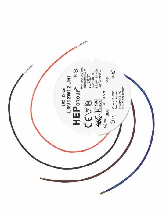 HEP Netzteil - 12V  12W - HEP für Unterputzdose HEP Netzteil - 12V  12W - HEP für Unterputzdose