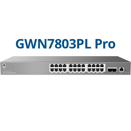 Grandstream GWN7803PL PRO – Enterprise Layer 2 Managed Switch – 24× Gigabit RJ45 (PoE/PoE ) 2× Gigabit SFP