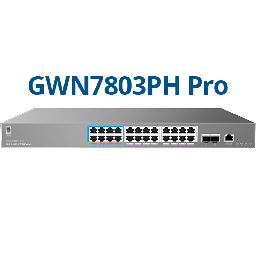 Grandstream GWN7803PH PRO – Enterprise Layer 2 Managed Switch – 24× Gigabit RJ45 (PoE/PoE ) 2× Gigabit SFP