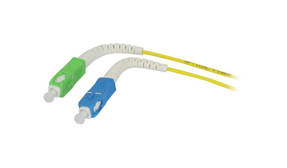 LWL-1-Faser-Patchk.  5mtr.SC-SC(APC), 9/125u, OS2, G657A2, AD=2mm, flexible Knickschutztülle,