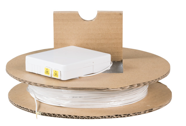 LWL-FTTH-Compact Box vorkonfektioniert, 2xLC/APC(duplex) -> open End, 10m,  9/125u, G.657.A2,