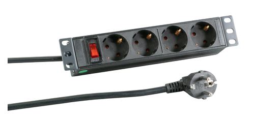 HE Steckdosenleiste 4 X CEE 7/3 Mit Schalter, Im Aluprofil, Black 10 1