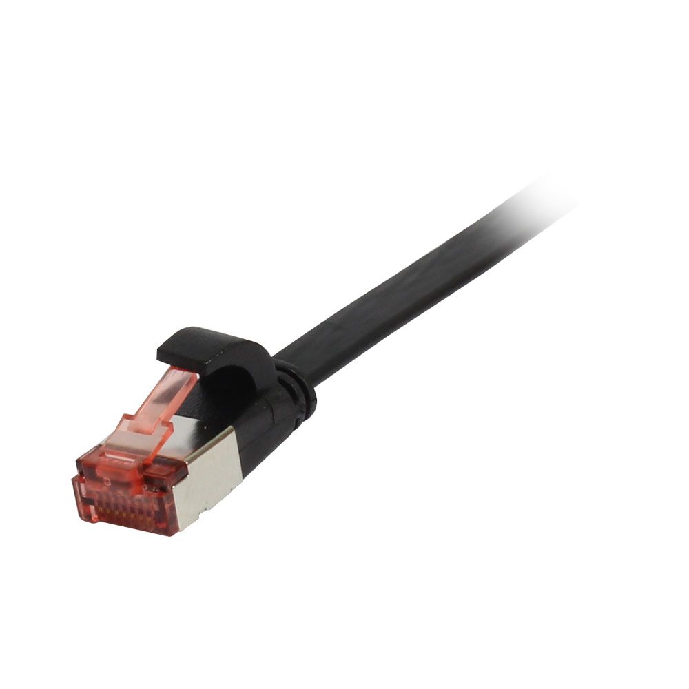 Synergy21 Patchkabel RJ45, CAT6 250Mhz, 7,5m Schwarz, FTP(U/FTP), TPE(Superflex), Flach