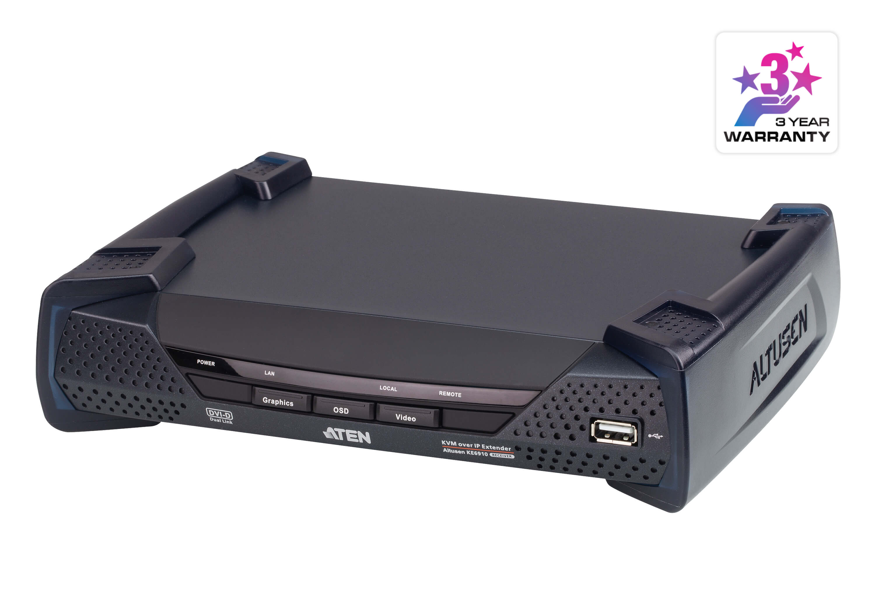 Aten KVM-Extender, over IP, (nur Receiver,), DVI-D,