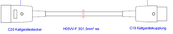 Bachmann 0.5m C19 - C20 Black C19 coupler C20 coupler