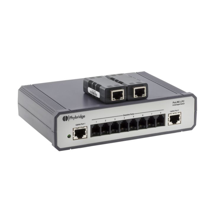 NVT Phybridge Switch PoLRE 8 Port Zweidraht inkl. 2 x Phylink Adapter