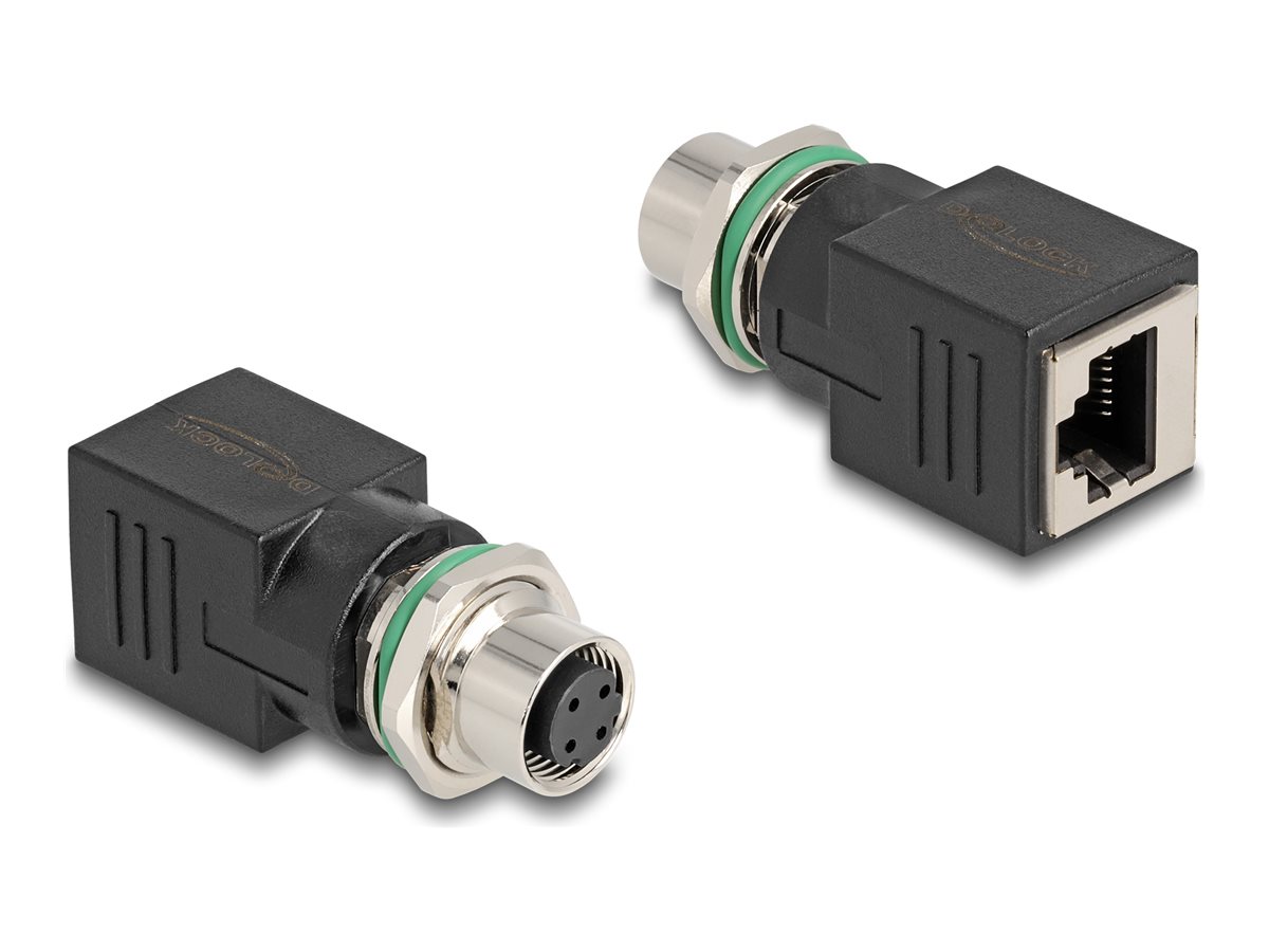 DeLock Adapter RJ45 (BU) > M12 (BU) 4 Pin D-kodiert