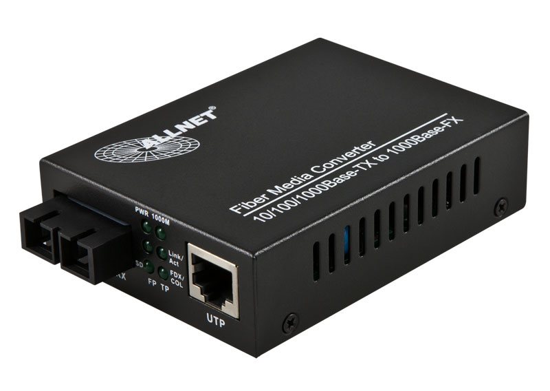 ALLNET Medienkonverter 10/100/1000BASE-T auf 1000BASE-SX Gigabit Multimode SC Anschluss "ALL-MC103G-SC-MM"