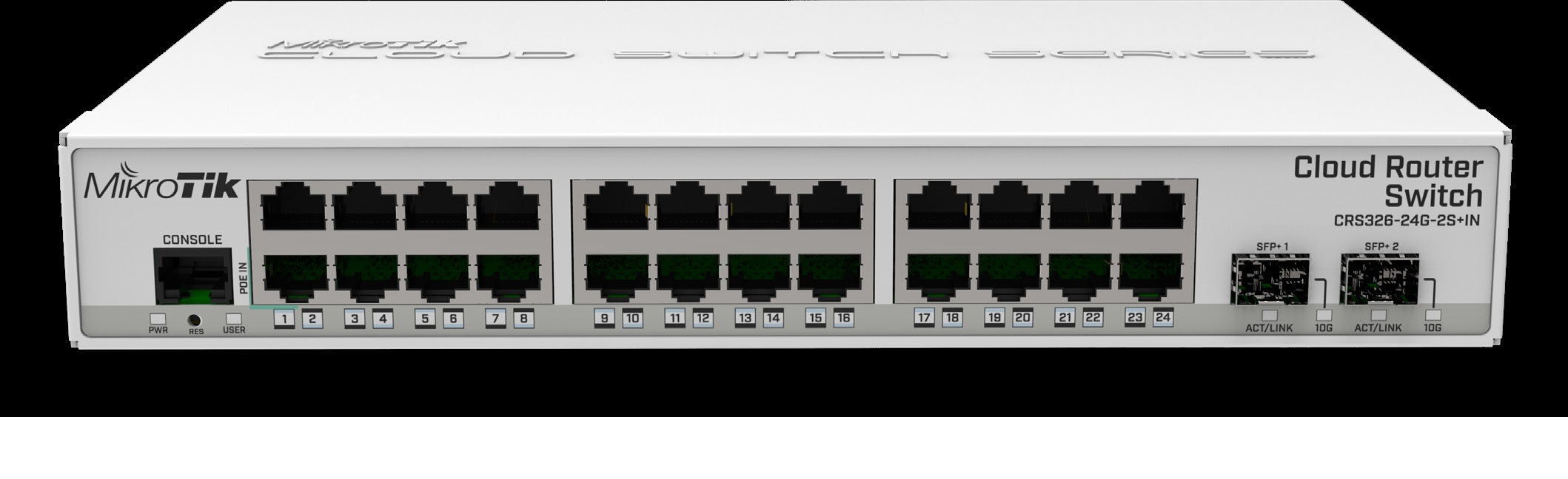 Mikrotik CRS326-24G-2S+IN network switch Managed Gigabit Ethernet (10/100/1000) Power over Ethernet (PoE) White