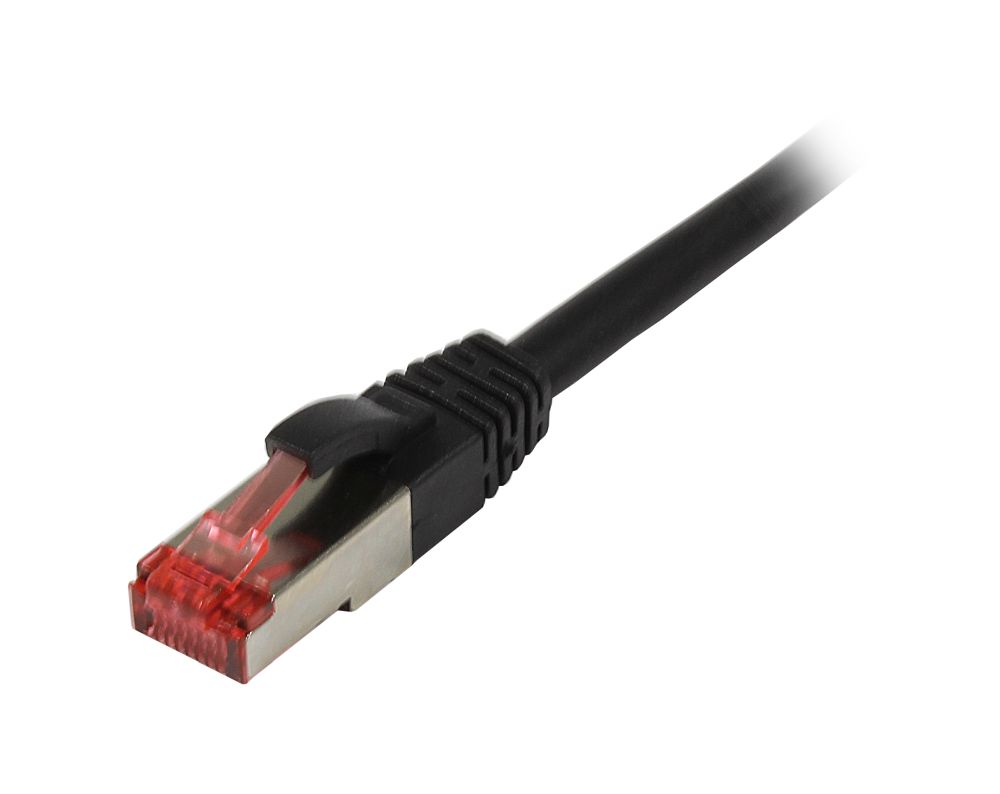 Patchkabel RJ45, CAT6 250Mhz,  0.25m schwarz, S-STP(S/FTP), TPE/LSZH(Superflex), Synergy 21,