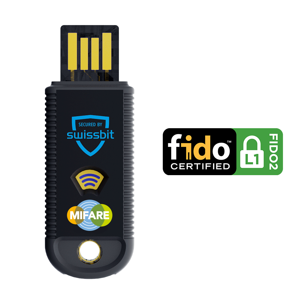 Swissbit iShield Key FIDO2 USB-A + Mifare in Einzelverpackung