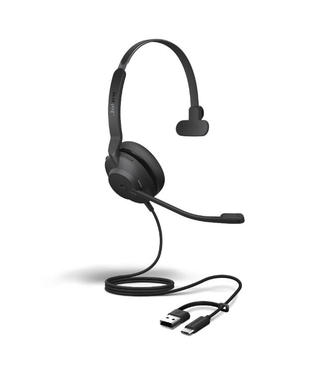 Jabra Evolve2 30 SE USB C/A MS Mono Headset Wired Handheld Office/Call center USB Type-C / USB Type-A Black