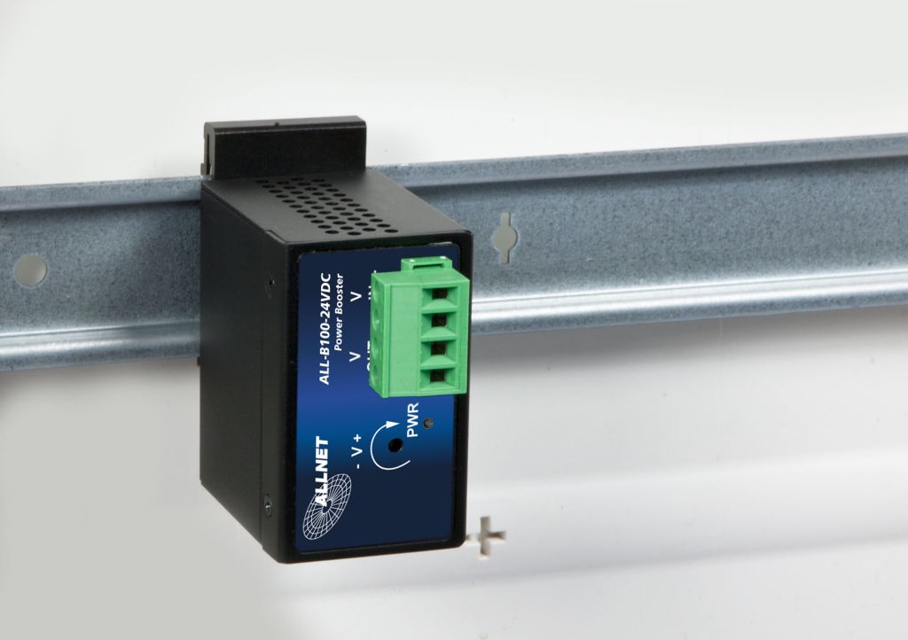 ALLNET Power-Booster 24VDC to 48~55VDC max. 95W HUT/DIN-Mounting ALL-B100-24VDC ALLNET Power-Booster 24VDC to 48~55VDC max. 95W HUT/DIN-Mounting ALL-B100-24VDC